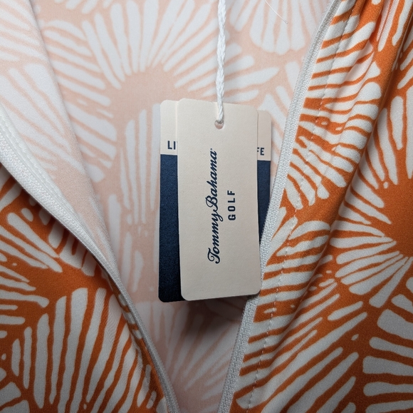 Tommy Bahama Golf Orange Shell Print SPF 50 Zip Jacket Coastal Sport L NWT - Picture 5 of 9